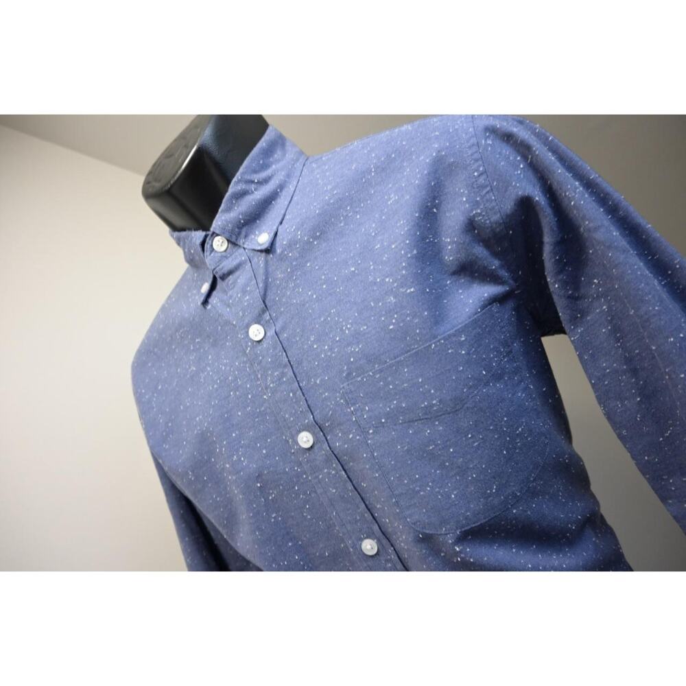 J Crew‎ Mercantile Dress Shirt Blue Speckled Button Up Mens Sz Small